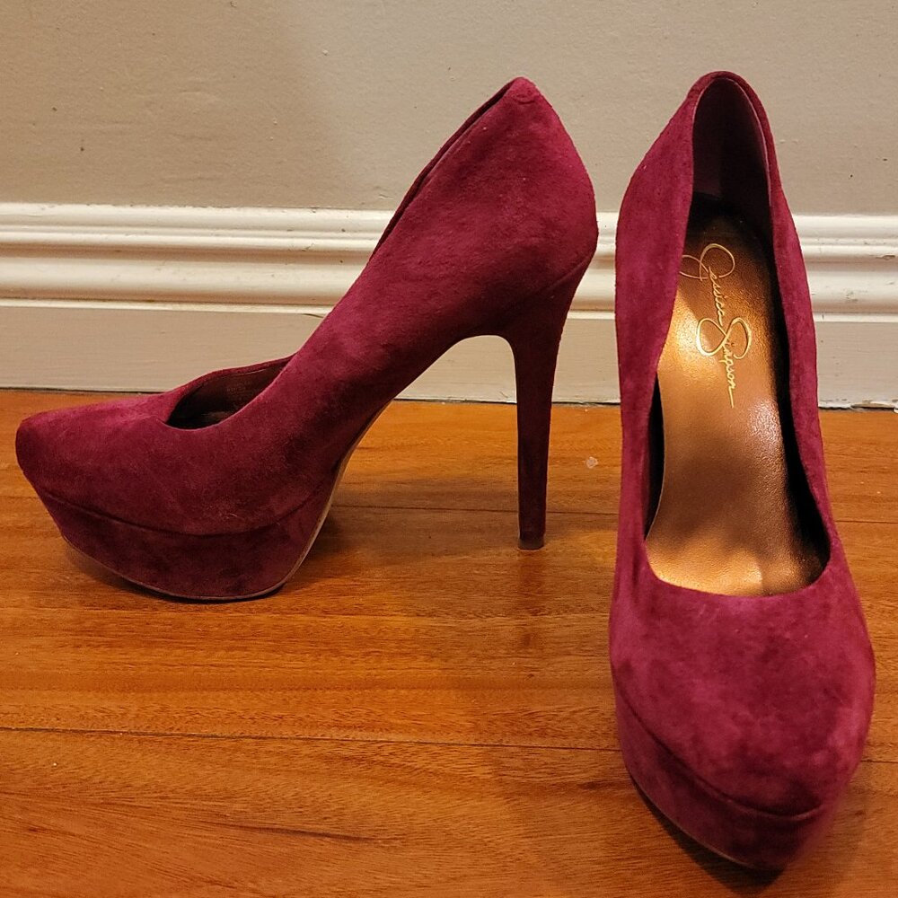 Jessica Simpson Suede Platform Stiletto Heel Pumps